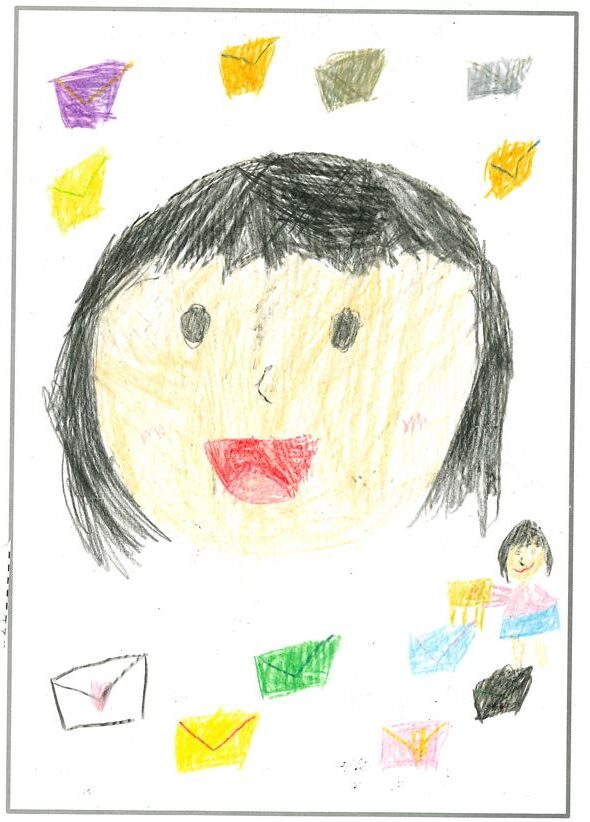 ym69　お手紙によろこぶお母さん