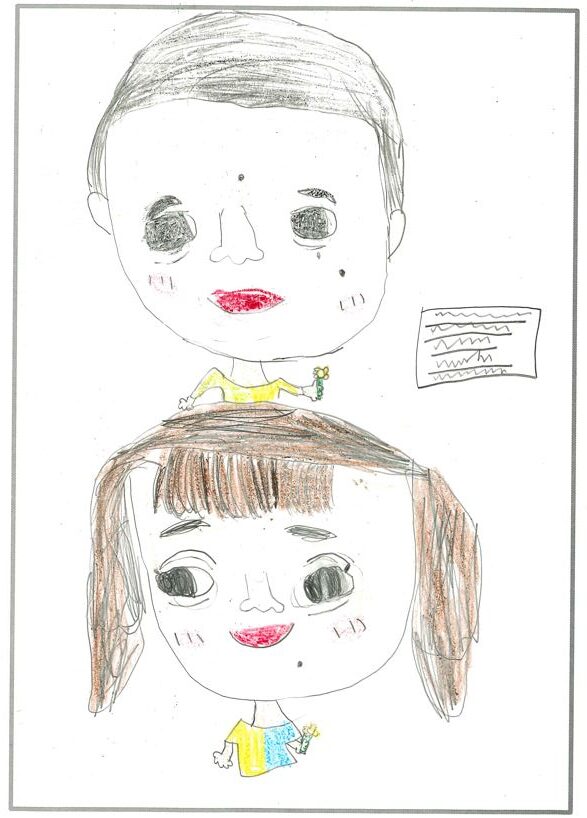 ym83 うれしいかおのおとうさん。おかあさん